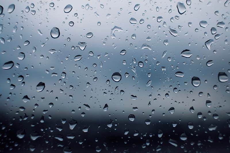drops, glass, rain, macro, HD wallpaper