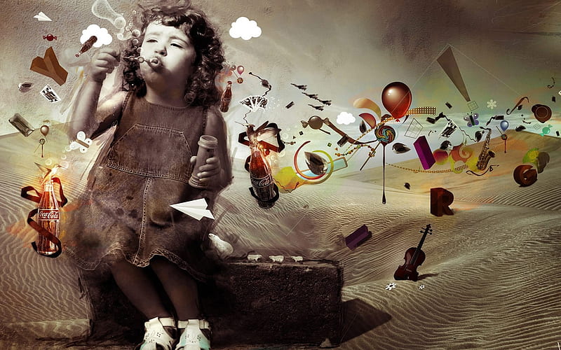 CHILDHOOD MEMORIES HAVING FUN, bubbles, blowing, fun, childhood, HD wallpaper