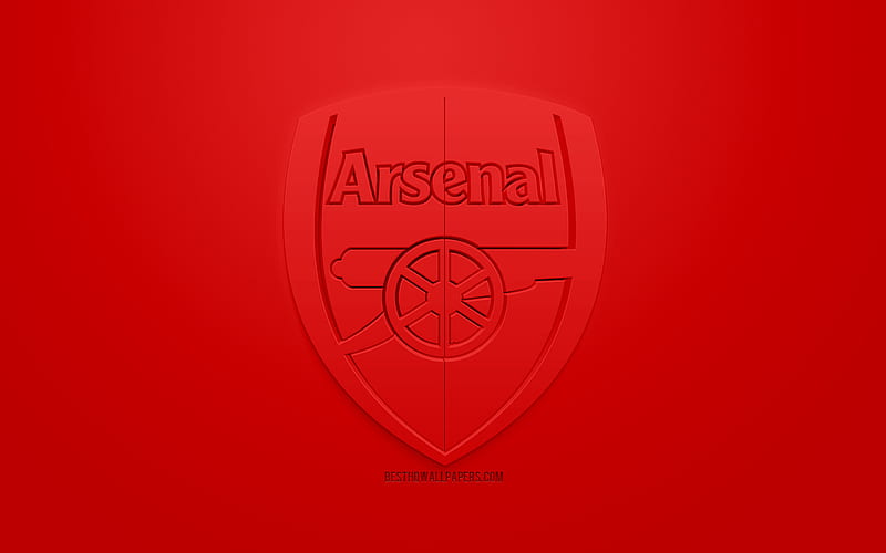 Arsenal FC, creative 3D logo, red background, 3d emblem, English football  club, HD wallpaper | Peakpx