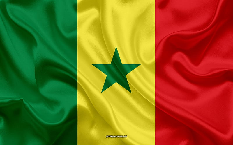 Flag of Senegal silk texture, Senegalese flag, national symbol, silk flag, Senegal, Africa, flags of African countries, HD wallpaper