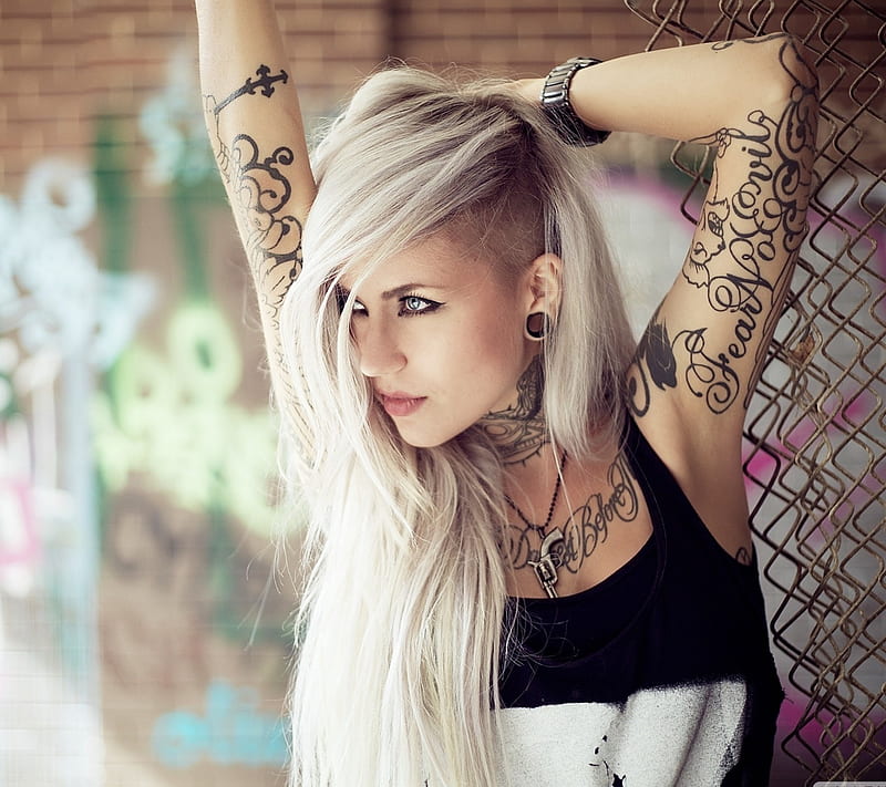 Tattooed Girl, bonito, cute, drawn, entertainment, people, HD wallpaper |  Peakpx