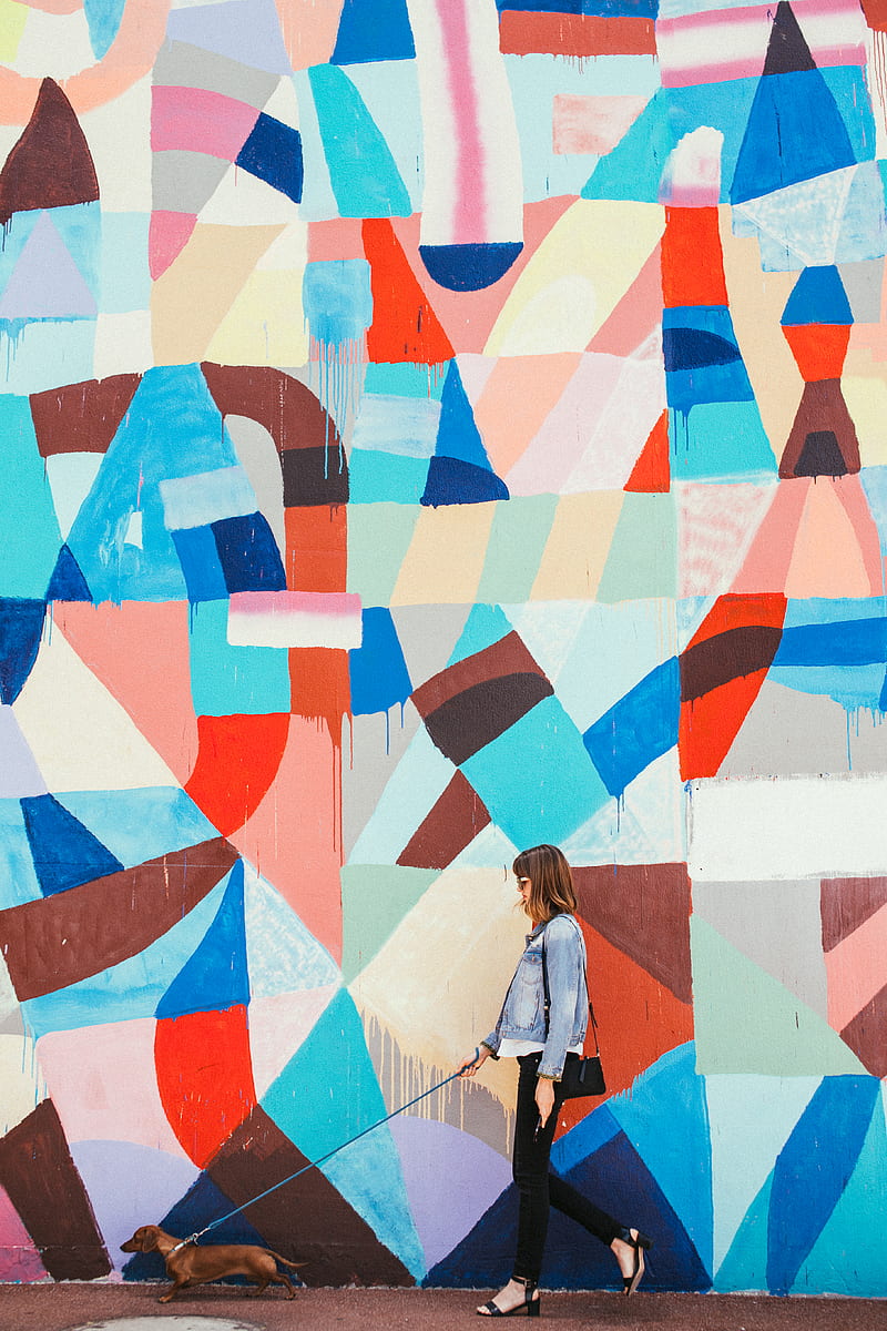 Woman in Blue Denim Jacket Standing Beside Wall, HD phone wallpaper