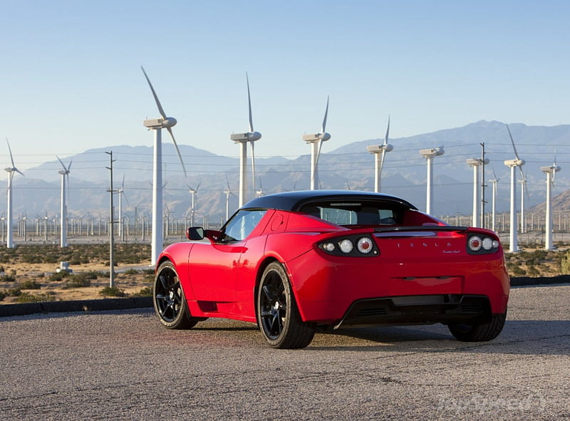 2015-Tesla-Roadster, Black Wheels, Tesla, Red, 2015, HD wallpaper