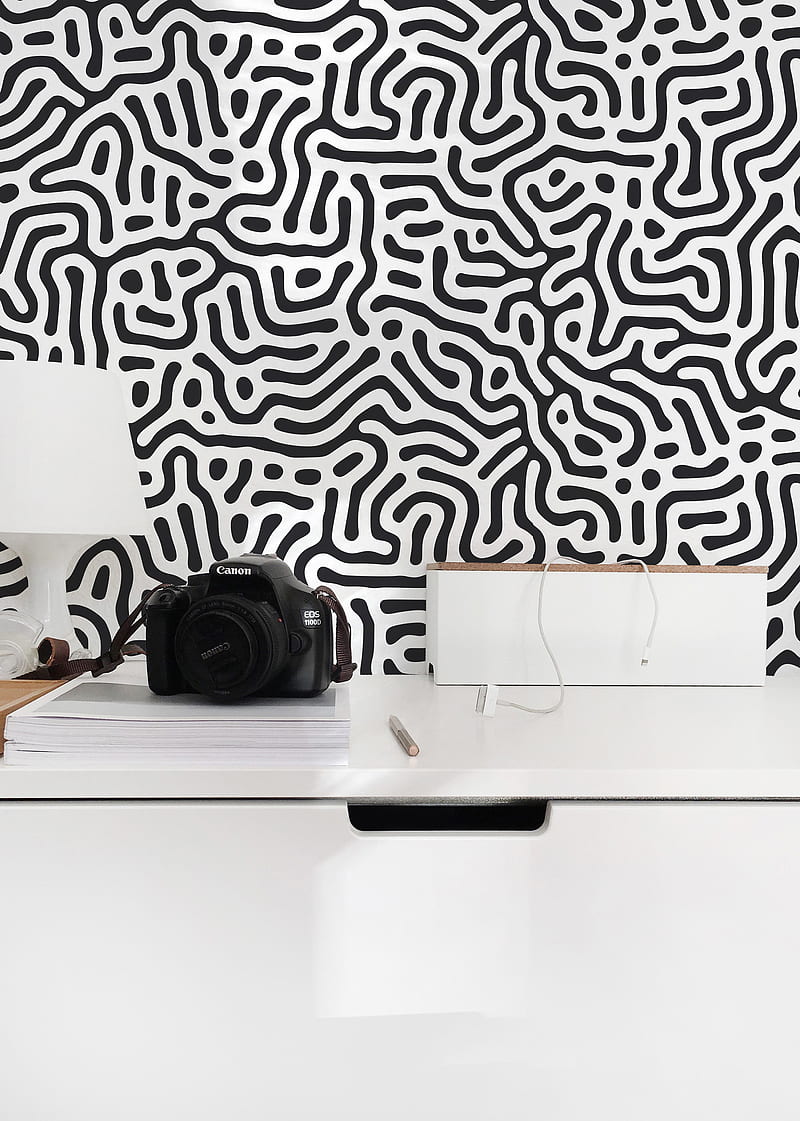 Black & White Maze Pattern Removable / Abstract Peel, Camera Pattern, HD phone wallpaper