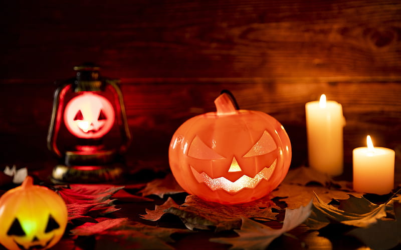 2019 Halloween Day Pumpkin Lantern Candle, HD wallpaper