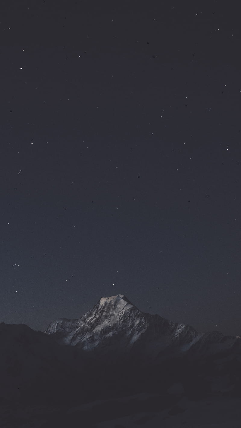 Dark Mountains , stars, nighttime, night, dark mountain, mountain, HD phone wallpaper