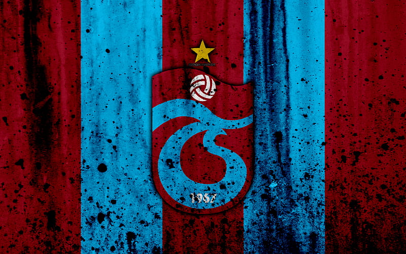 FC Trabzonspor Super Lig, logo, Turkey, soccer, football club, grunge, Trabzonspor, art, stone texture, Trabzonspor FC, HD wallpaper