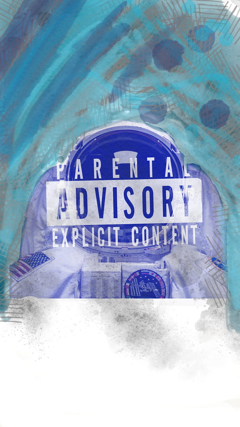 Spaceman, advisory, astronaut, blue, color, content, dark, explicit, light, parenatal, space, HD phone wallpaper