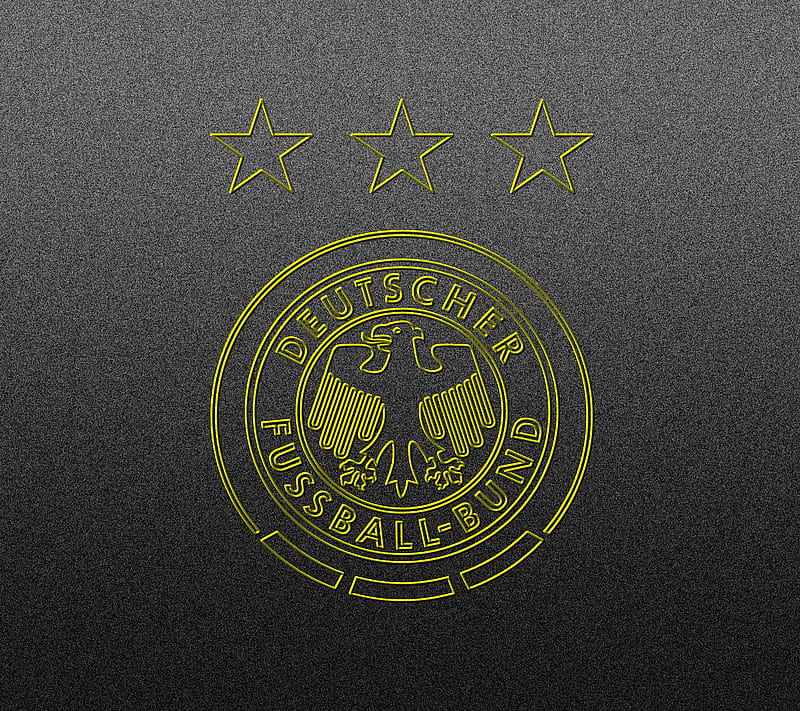 Germany, football, gold, gray, logo, sign, soccer, HD wallpaper