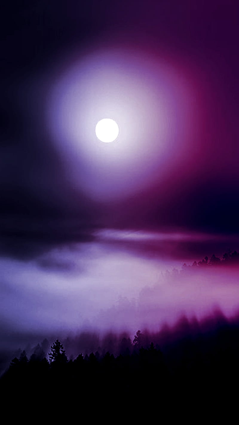 Purple Moonlight, breathtaking, HD phone wallpaper