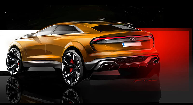2017 Audi Q8 Sport Concept - Design Sketch, car, HD wallpaper