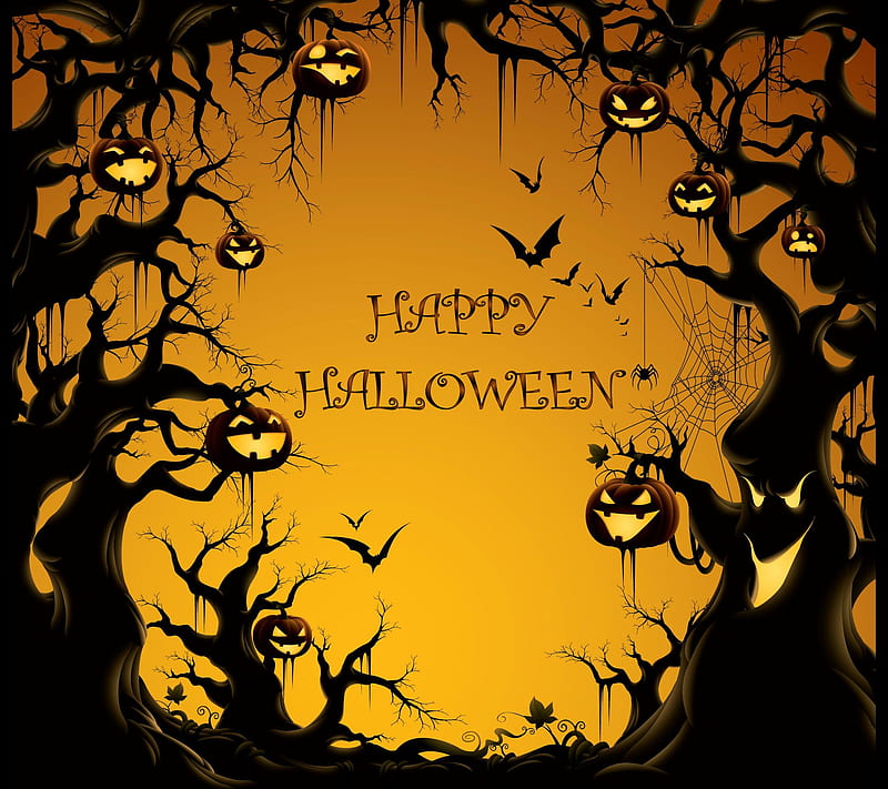 Happy Halloween, pumpkin, spooky, HD wallpaper