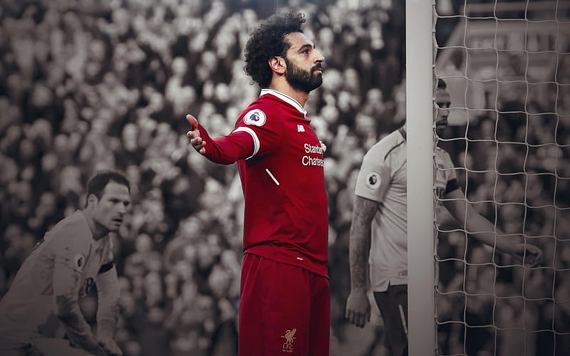 Mohamed Salah, Liverpool, goal, Premier League, Egyptian football player, football star, England, football, HD wallpaper