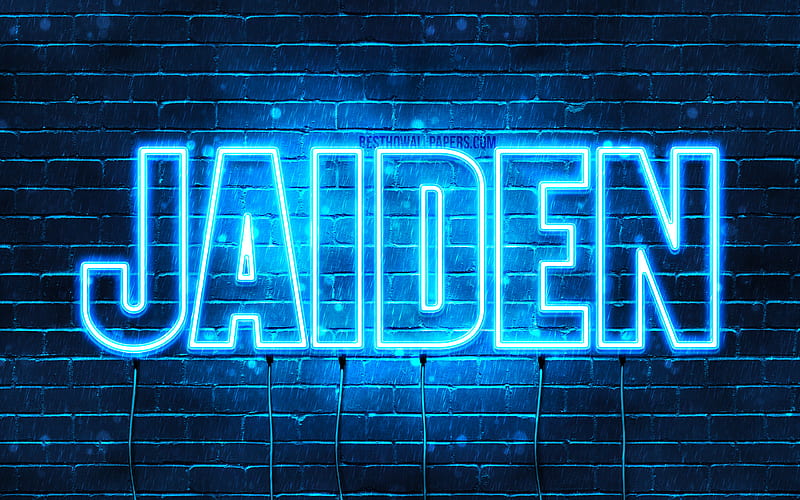 Jaiden with names, horizontal text, Jaiden name, blue neon lights, with Jaiden name, HD wallpaper