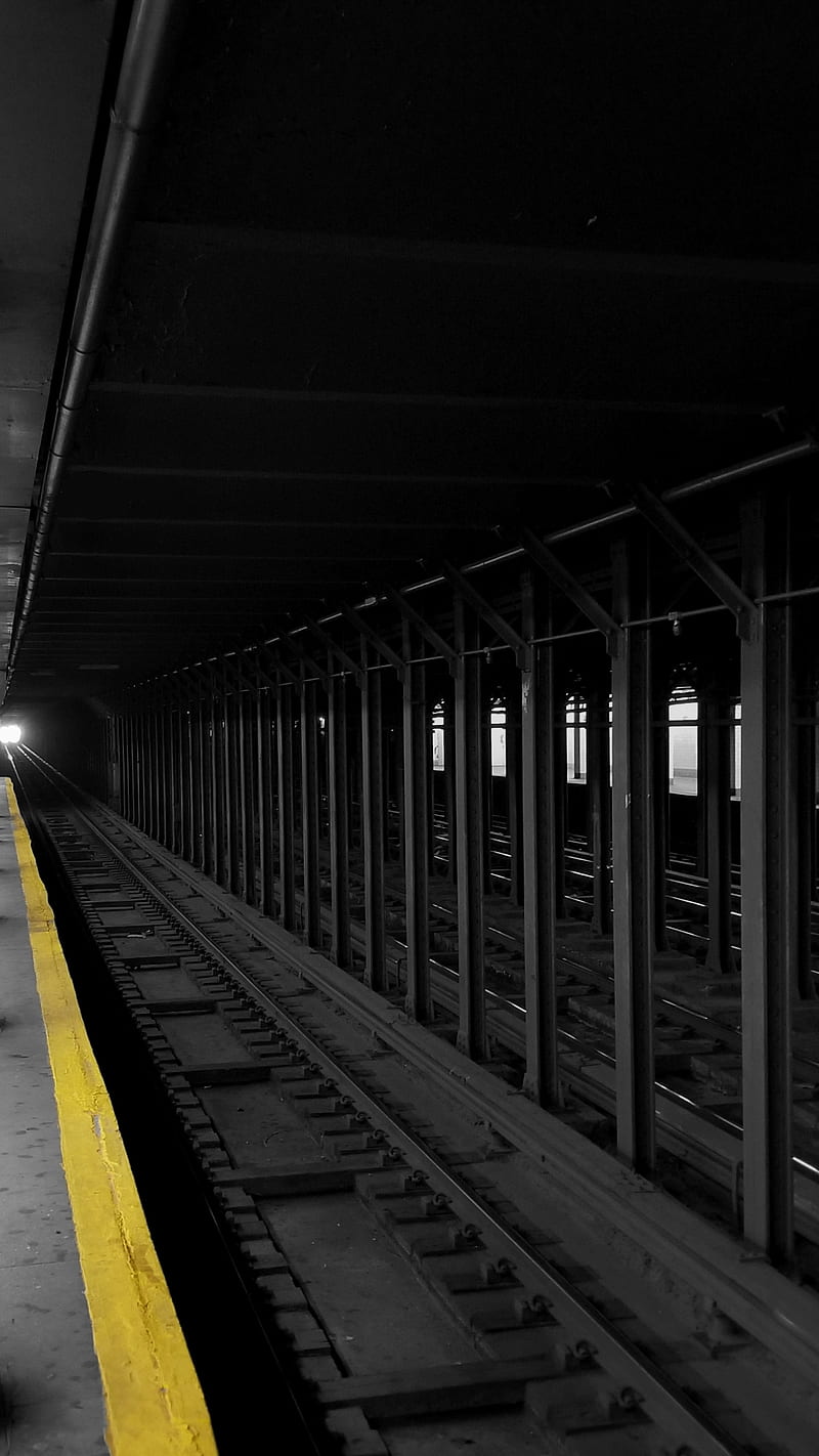 NYC subway, black, deep, new york, railway, train, HD phone wallpaper