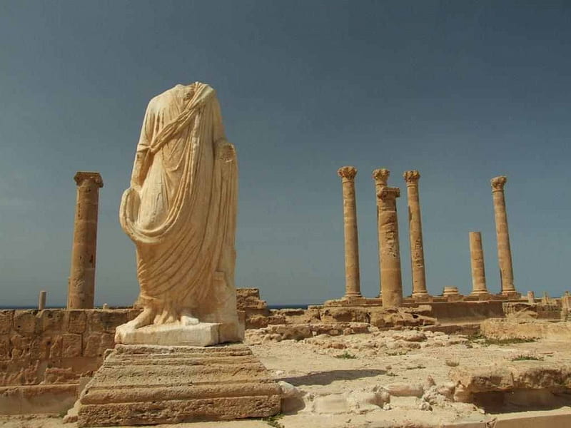 Cyrene, Libya Ancient Ruins, libya, earthquake, greek, roman, ancient, ruins, sculpture, statues, colony, HD wallpaper