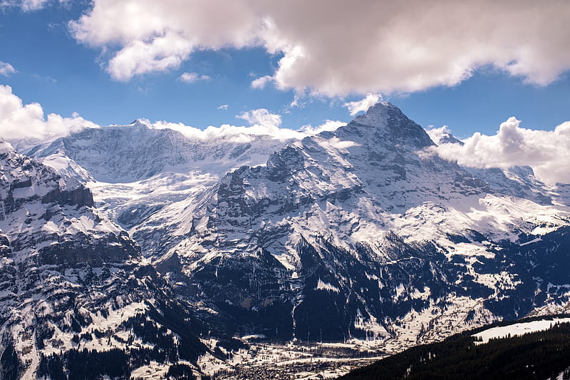 Snow covered mountain under blue sky during daytime, HD wallpaper | Peakpx