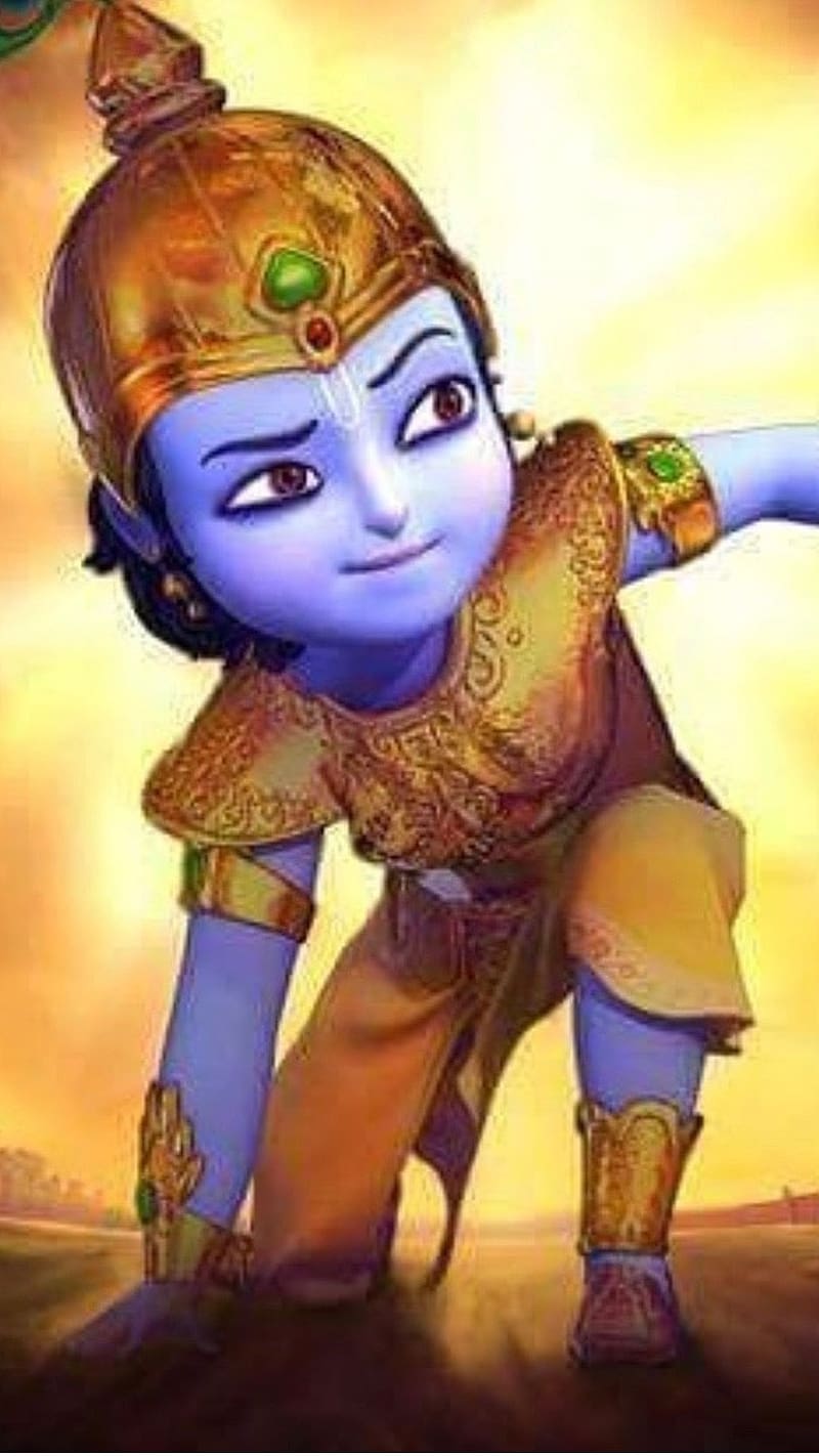 Little Yoddha Lord Krishna, lord krishna, little yoddha, HD phone ...