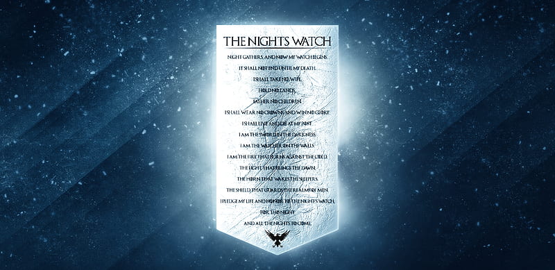 Nights Watch Vow, black, game of thrones, jon snow, lannister, nights watch, rds90, rds90 design, stark, wall, westeros, HD wallpaper