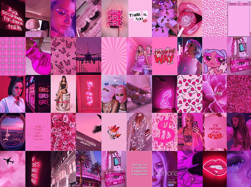 Wall Collage Kit Boujee Hot Pink Baddie Aesthetic 2, Barbie Baddie Aesthetic, HD wallpaper