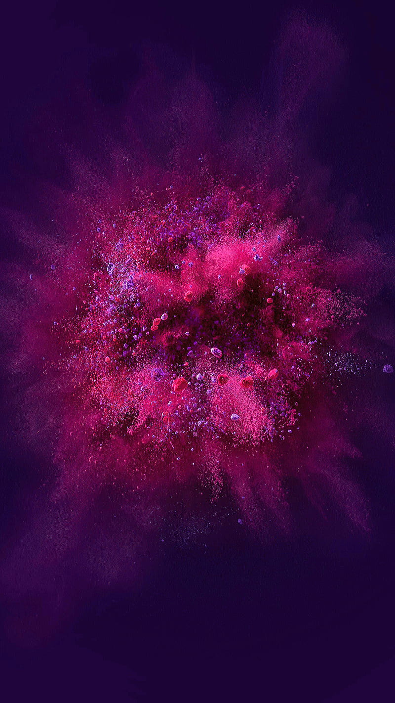 Explosion, color, edge, pink, purple, splash, HD phone wallpaper