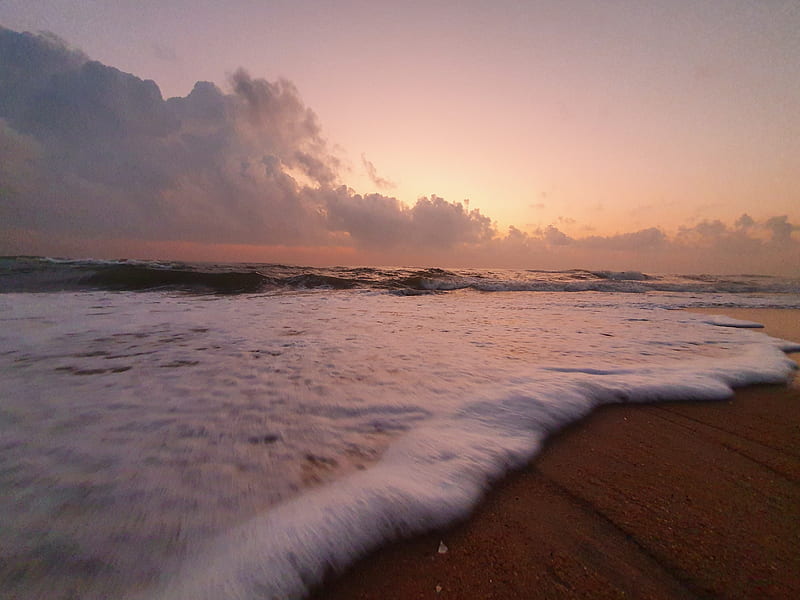 Sunrise time, beach, chennai, ecr, nature, sunrise, water, HD wallpaper