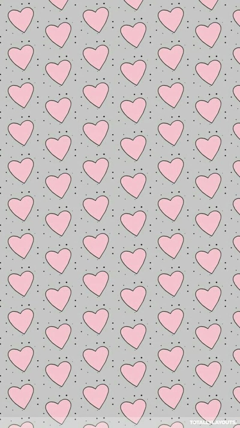 corazones, cute, gray, pattern, pink, simple, HD phone wallpaper