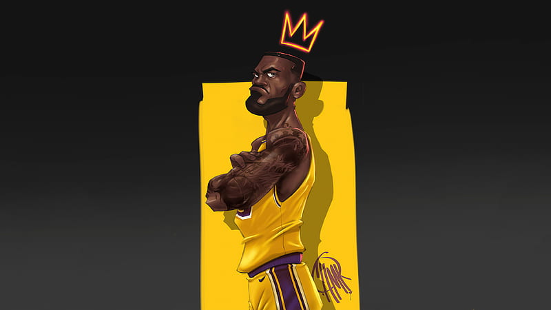 LeBron James Is In Yellow Sports Dress Having Crown On Head Basketball Sports, HD wallpaper
