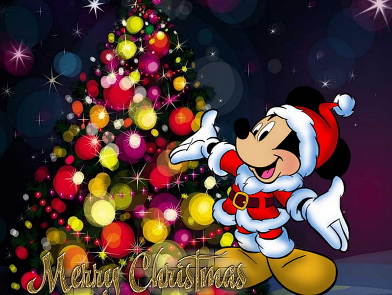 Merry christmas, disney christmas, mickey maus, xmas, HD wallpaper | Peakpx