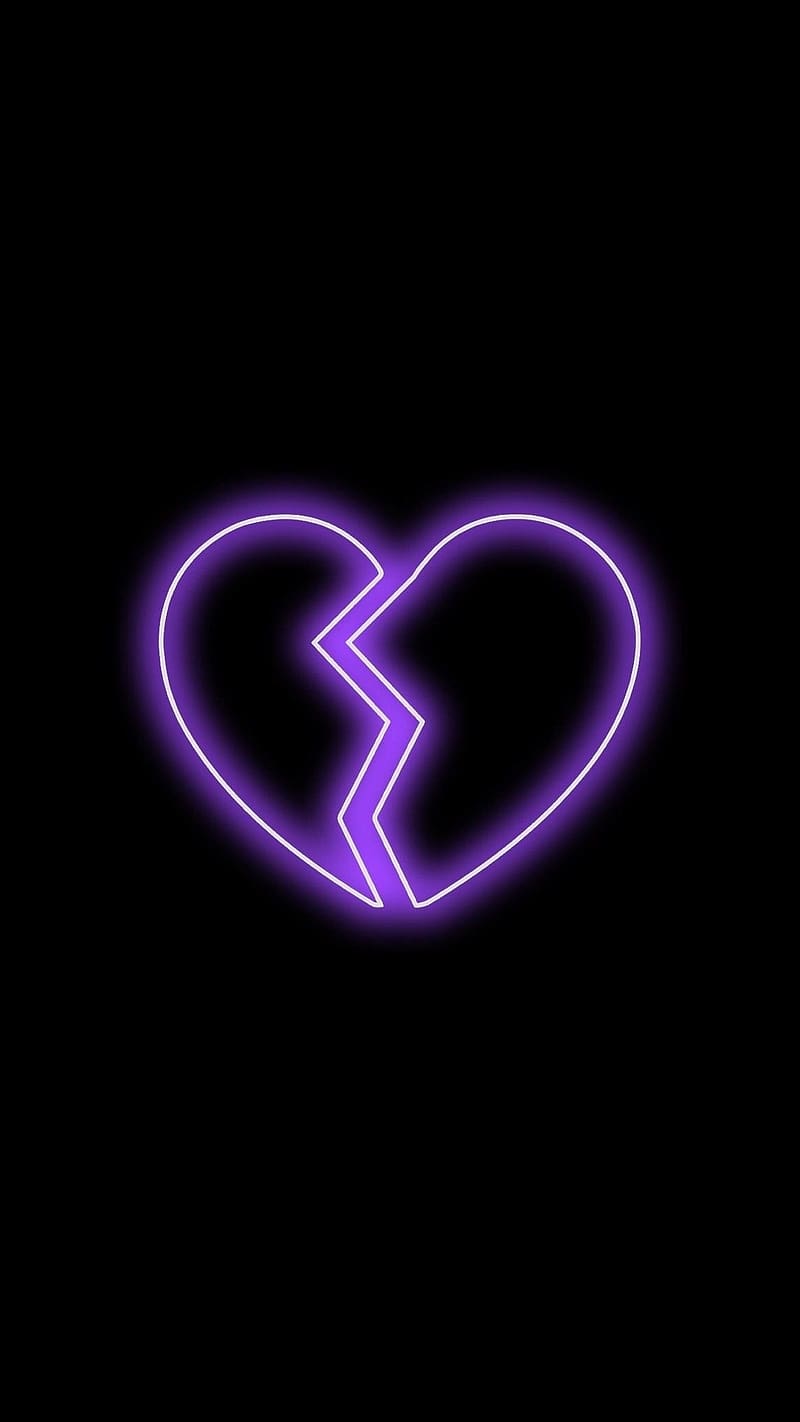 Breakup, Purple Broken Heart, purple, heart, broken, HD phone wallpaper