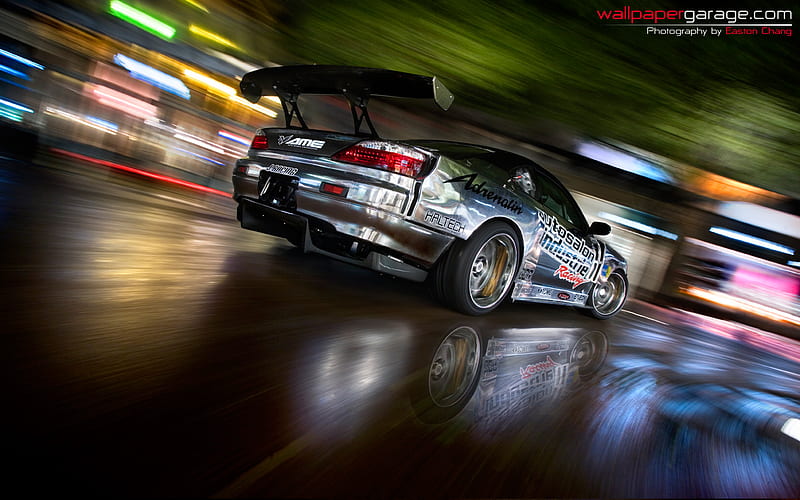 Drifting, race, speed, absract, car, race car, night, HD wallpaper