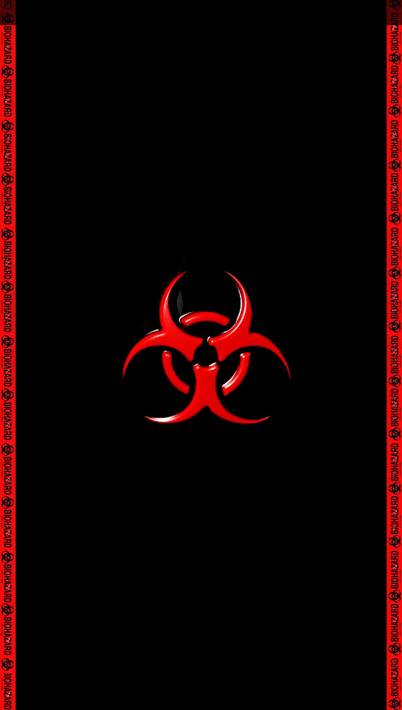 Red Biohazard, bio, black, s6 edge, virus, HD phone wallpaper