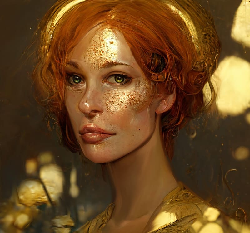 720P free download | Golden, gantasy, art, yellow, face, head ...