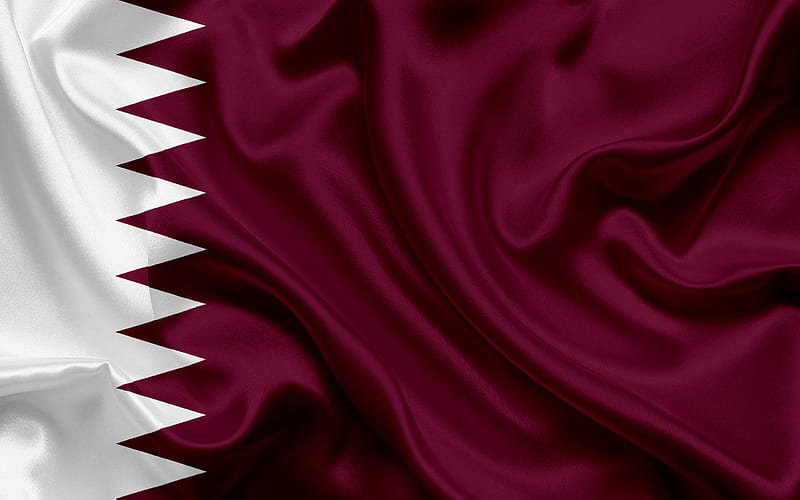 Qatar flag, Qatar, Middle East, flag of Qatar, silk flag, HD wallpaper