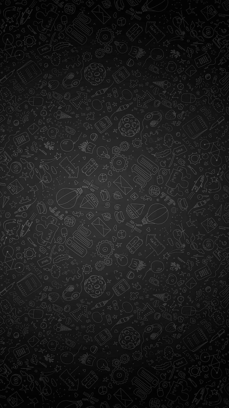 Black Color, Doodle, dark, HD phone wallpaper