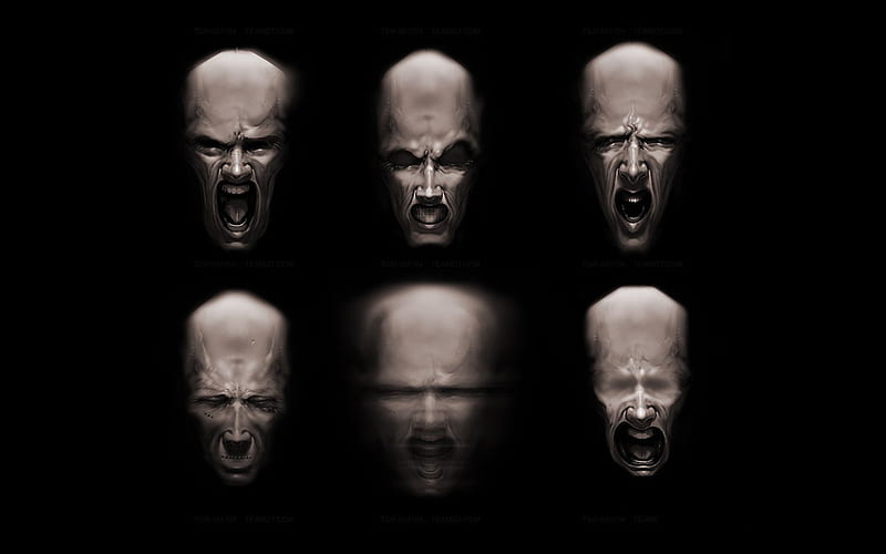 Dark Faces of Agony, faces, agony, gothic, dark, abstract, HD wallpaper