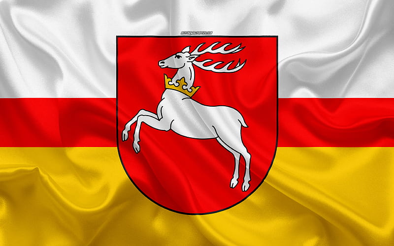 Flag of Lubelskie Voivodeship, silk flag, silk texture, Poland, Lubelskie Voivodeship, Voivodeships of Poland, province of Poland, HD wallpaper
