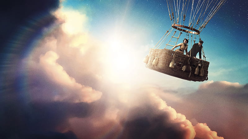 the aeronauts 2019, hot air balloon, stars, clouds, felicity jones, Movies, HD wallpaper