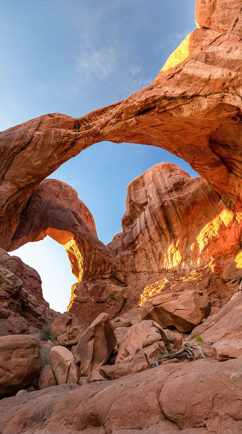 rocks, arch, canyon, landscape, nature, HD phone wallpaper