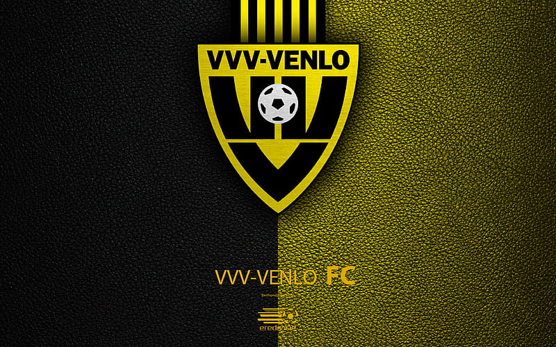 VVV-Venlo FC Dutch football club, leather texture, logo, emblem, Eredivisie, Venlo, Netherlands, football, Dutch Football Championship, HD wallpaper