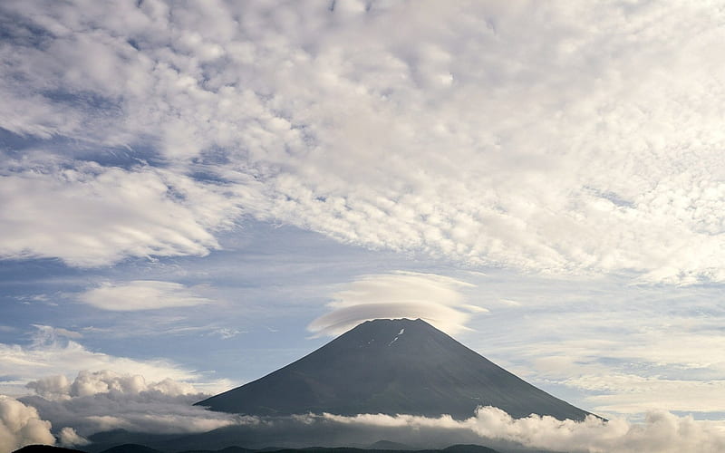 Mount Fuji in the Clouds, Mountain, japan, Clouds, Nature, HD wallpaper