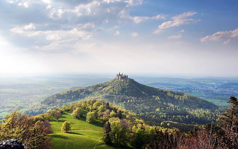 hohenzollern castle-Landscape with beat, HD wallpaper
