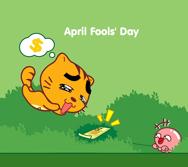 April Fool, cat, day, funny, HD wallpaper