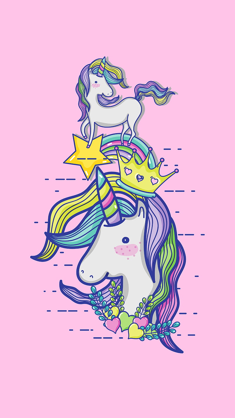 Unicorn, cartoon, dreams, horse, rainbow, sweet, HD phone wallpaper | Peakpx