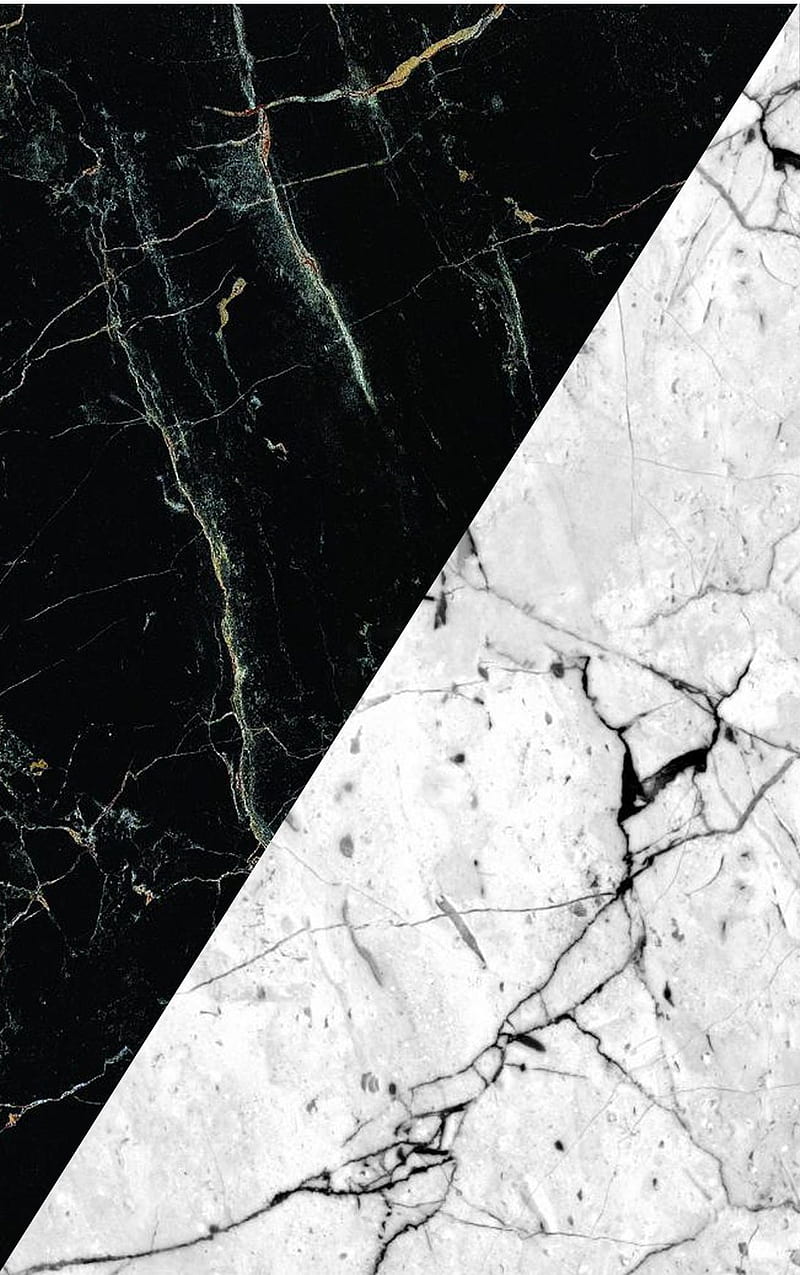two part marble, black, white, HD phone wallpaper