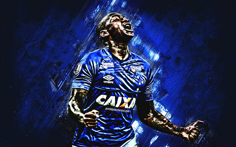 Sassa, Luiz Ricardo Alves, Cruzeiro FC, defender, joy, blue stone, famous footballers, football, Brazilian footballers, grunge, Serie A, Brazil, HD wallpaper