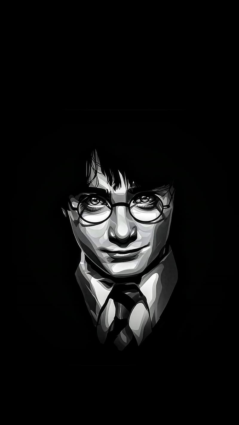 harry potter black and white drawing