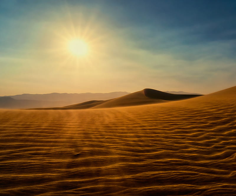 Death Valley, sand, sunrise, HD wallpaper