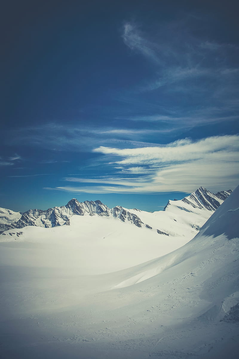 nature, snow, winter, mountains, HD phone wallpaper