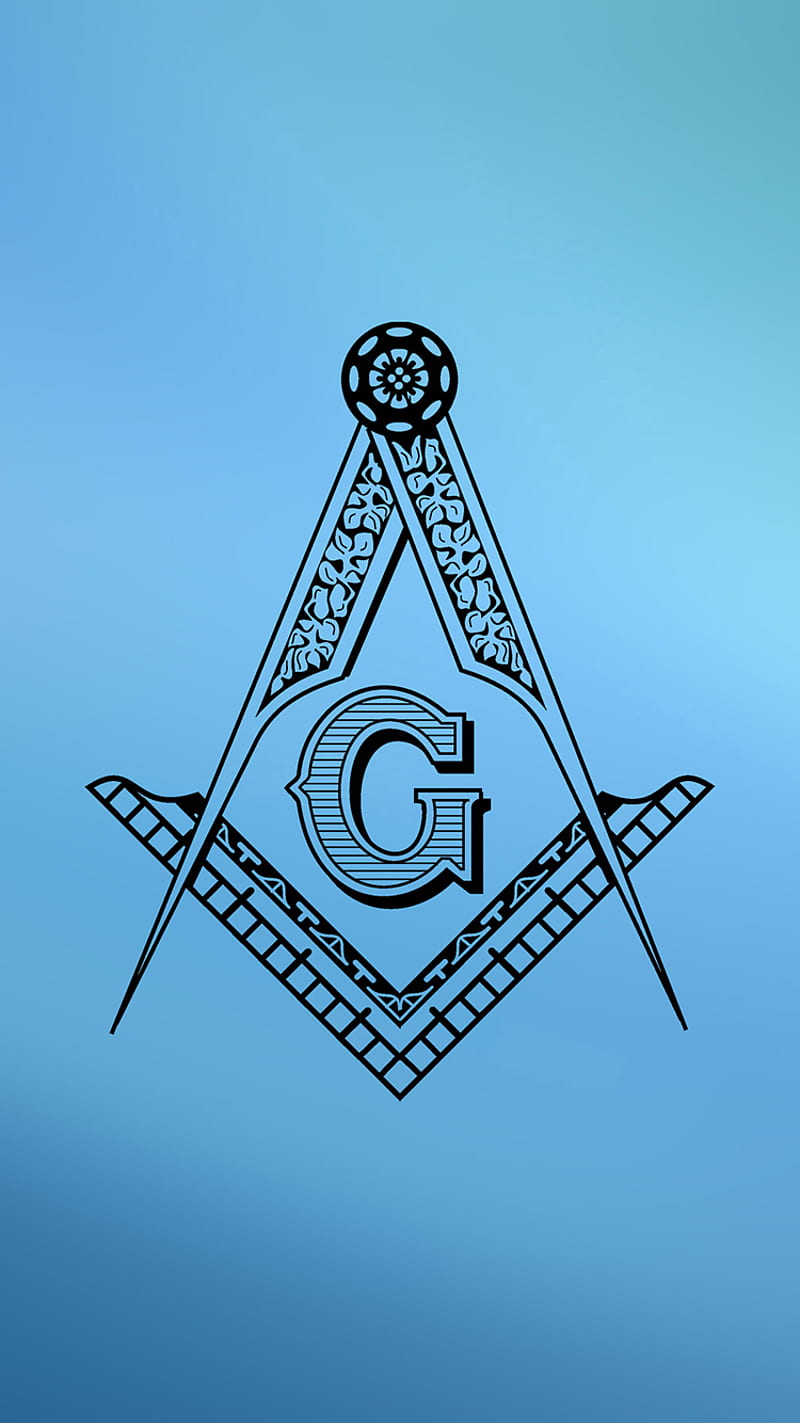 masonry, blue, compass, compasses, mason, gradient, square, HD phone wallpaper